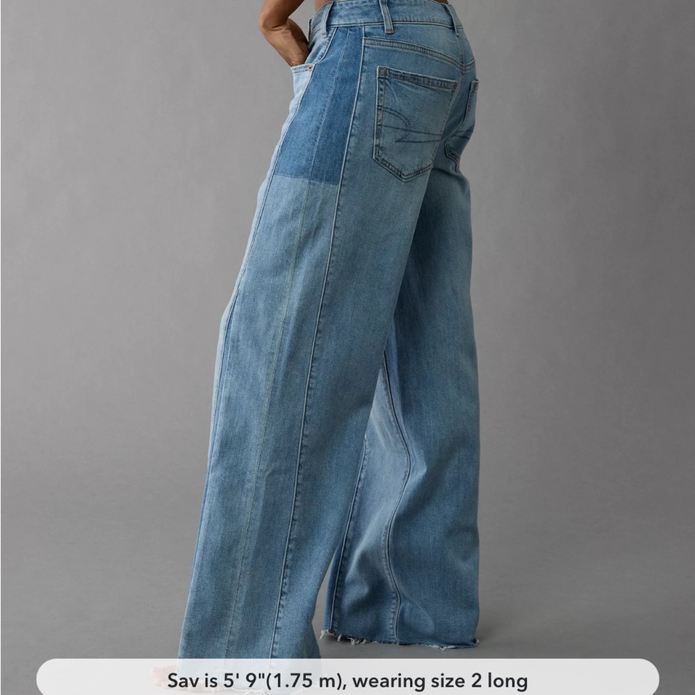 American Eagle Outfitters Blue Flare Wide Leg Denim